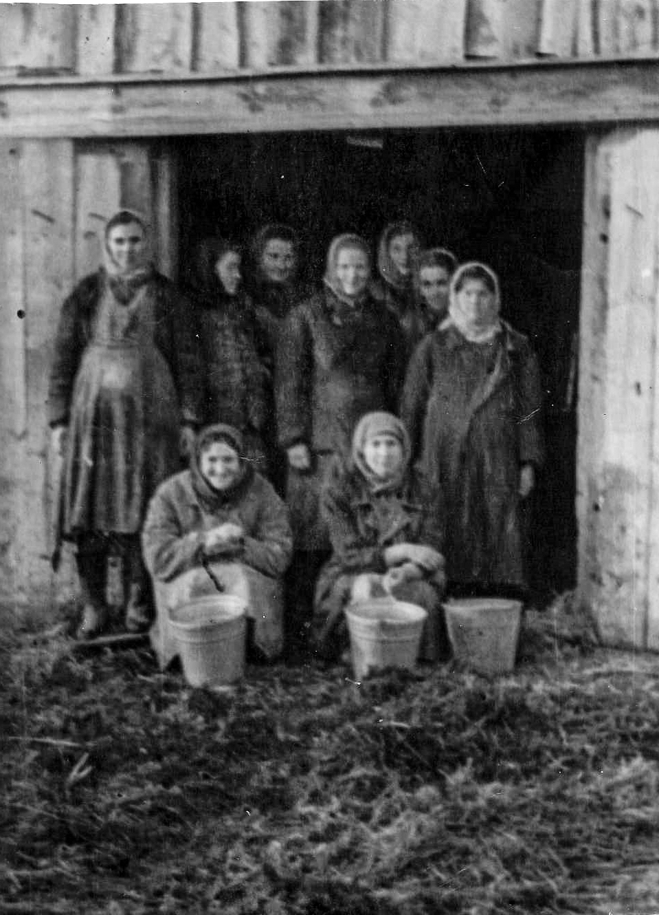 х. Тишанка, Доярки молочной фермы Мохова Марфа, Межова Наталья, Етеревская Елена, Фёдорова Люба, Марчукова Агрофена, Лукьянова Мария,Лукьянова Ирина.